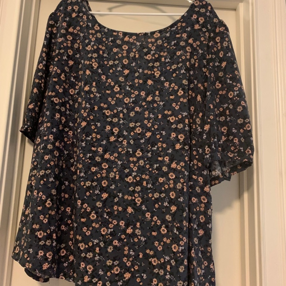 Navy blue flower shirt